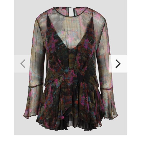 IRO Watercolor Sheer Layered Blouse Size Large - Picture 2 of 16